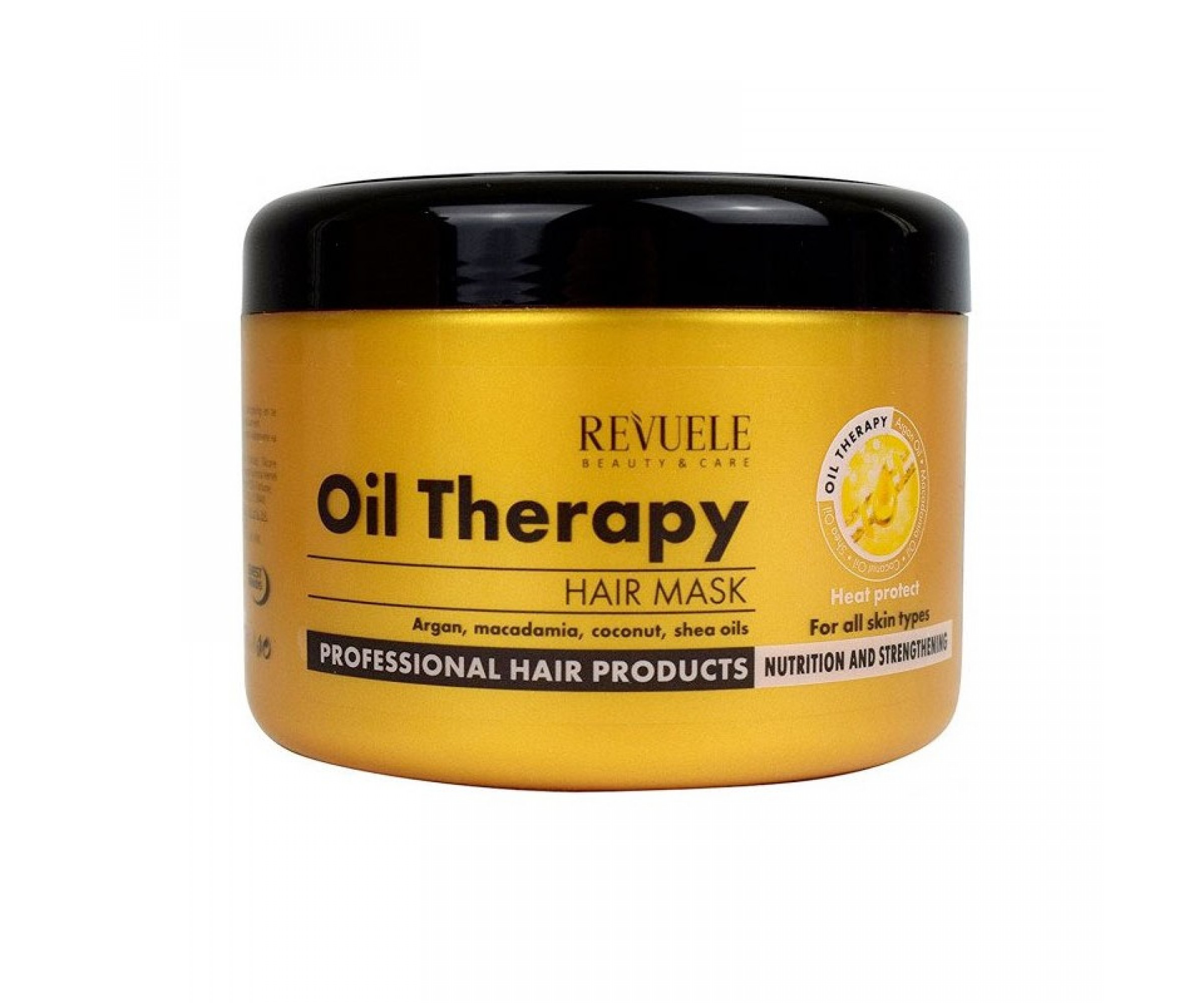 Revuele Hair Mask Oil Therapy With Argan Oil, Macadamia, Coconut And Shea Oils