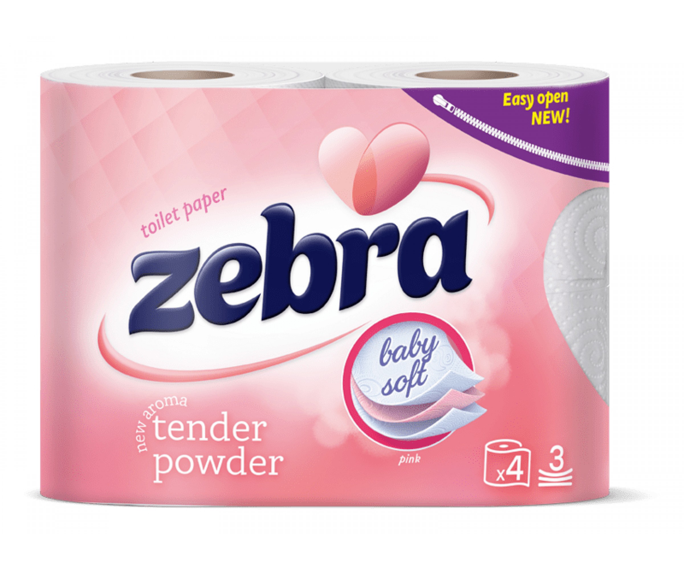 Тоалетна хартия ZEBRA 3 пласта 4 бр. различни видове